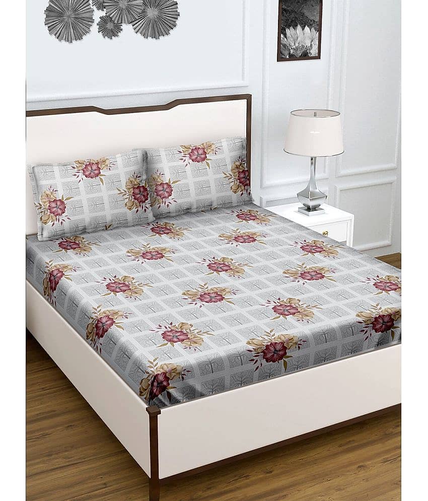 Bella Casa Cotton Double Bedsheet ( Multicolor ) view 2