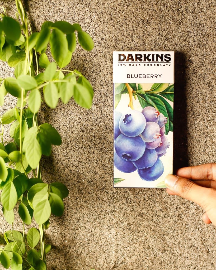 DARKINS Dark Chocolates Combo | 70% Chocolate Blueberry | 65% Chocolate Coffee(Free 35g Blueberry Bar)63% Chocolate Orange | 63% Chocolate Peppermint | Vegan | Gluten-Free | Natural Chocolates Bar | Pack of 4 view 2