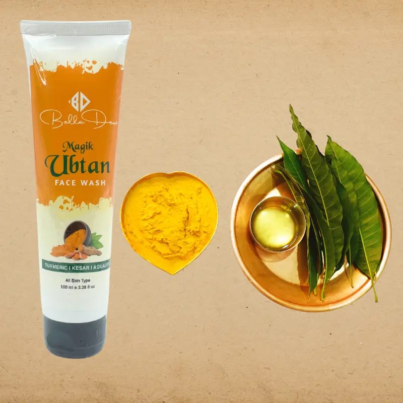 Belledew Magik Tan Removal & Brightening Face Wash | Natural Ubtan Formula with Haldi & Kesar for Radiant, Glowing Skin | 100gm view 2