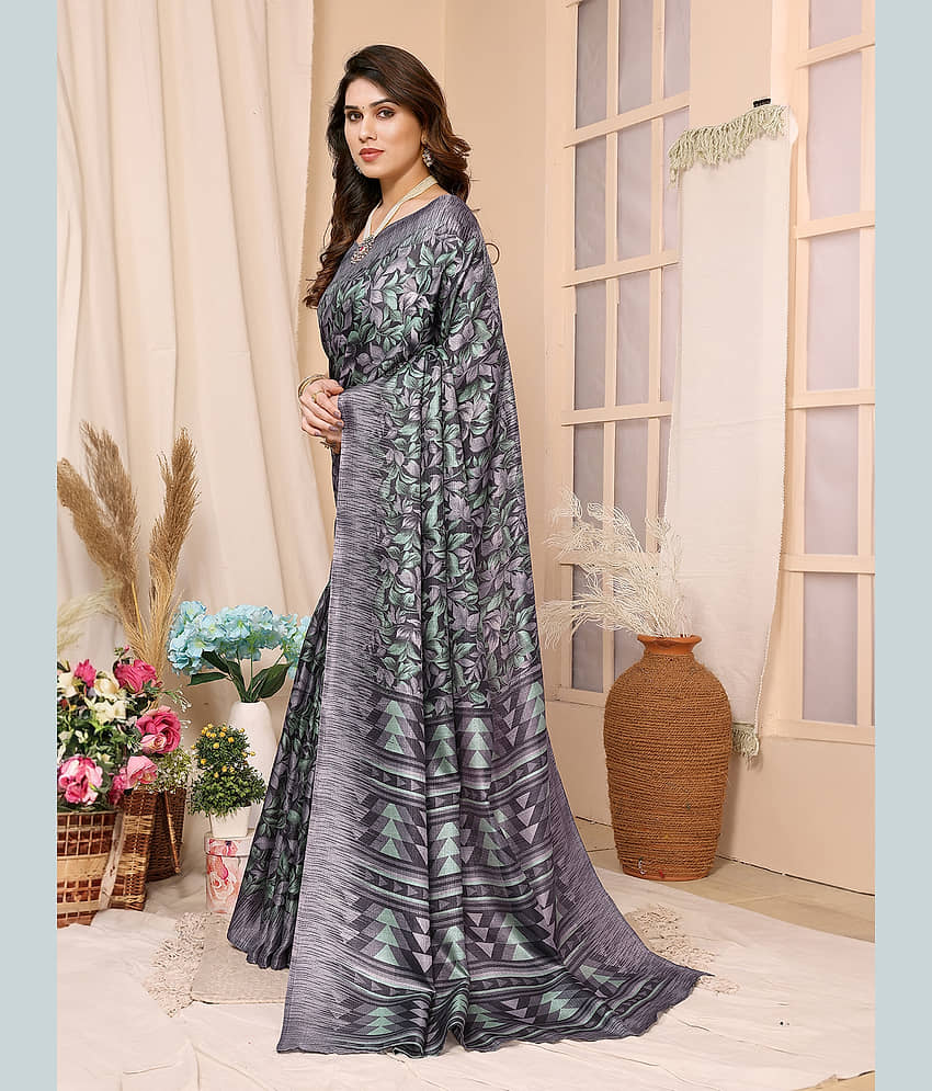 BLEESBURY Cotton Printed Saree With Unstitched Blouse Piece ( Maroon ) view 2