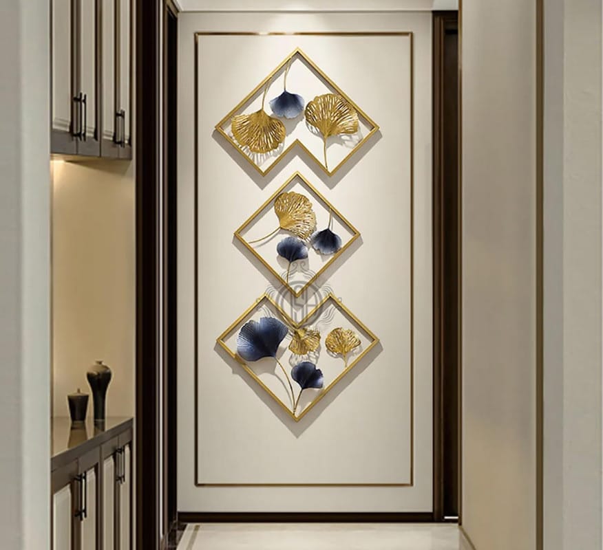 Metal Wall Art Wall Sculptures Hanging Perfect For Home Decorations Living Room Bedroom. (06-LEAFframe) view 2