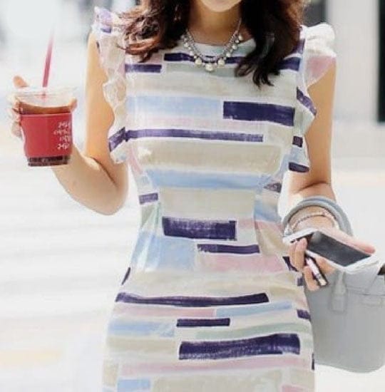 Abstract Print Ruffled Dress view 2