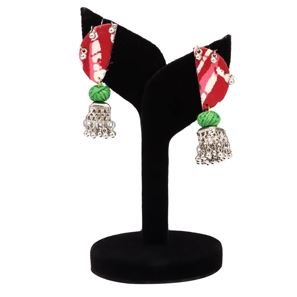 EKAM EK fabric earrings combo in multicolored fabrics for women and girls for casual wear and formal wear set of 4 pairs, multicolor view 2