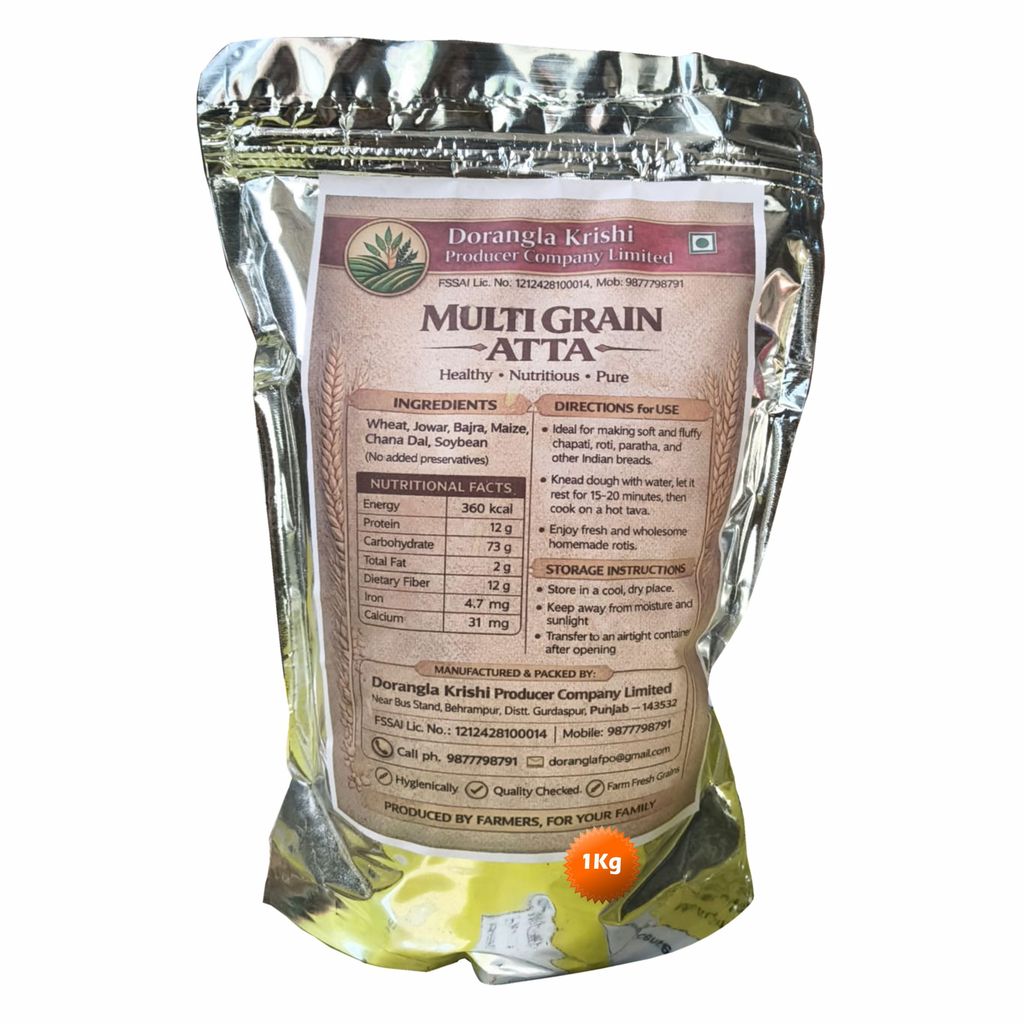 Multi Grain Atta 1 Kg by Dorangla Krishi Producer Company – Pure, Natural & Farm-Fresh Multi Grain Atta for Daily Cooking. view 2