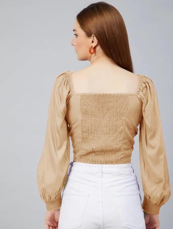 Kulfi Women Casual Bell Sleeve Crop Top view 2
