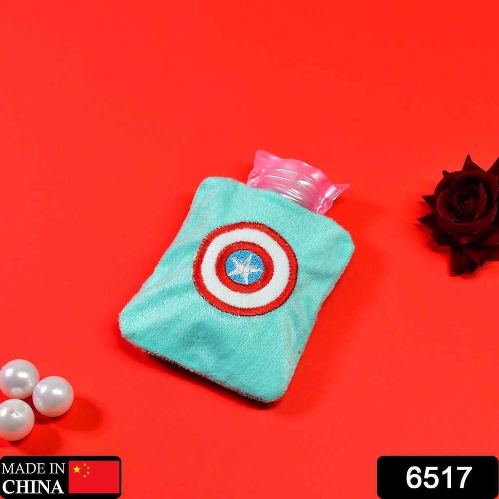 Captain America Print Small Hot Water Bag with Cover for Pain Relief view 2