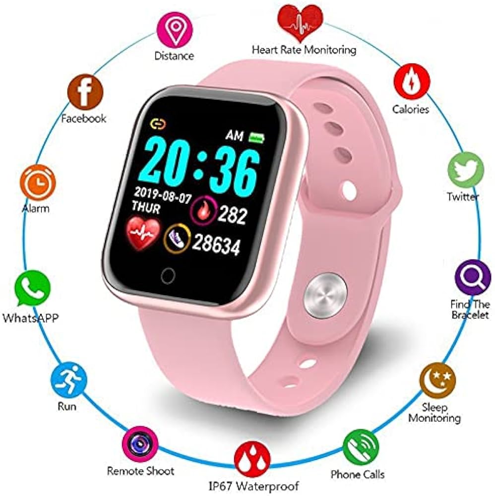 T500 Bluetooth Smart Watch with Full Touch Display, Fitness Tracker, Heart Rate Monitor, Sports Modes, Message Notification