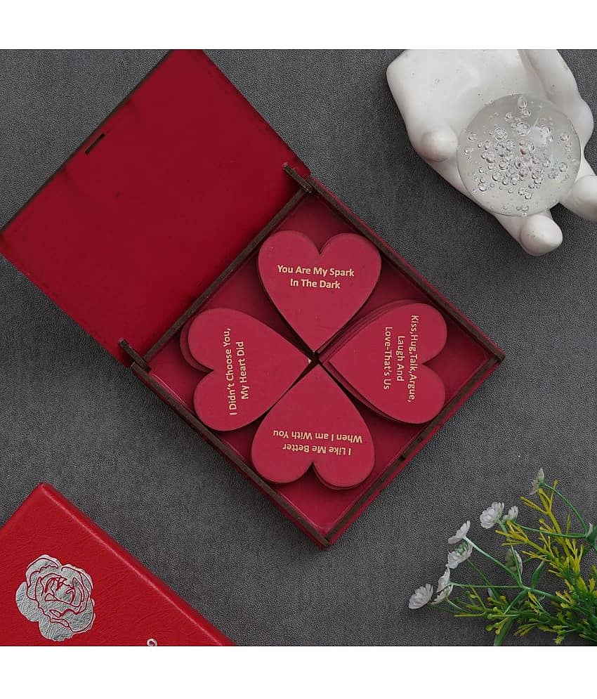 eCraftIndia Red Valentine Wooden Gift Set Box view 2