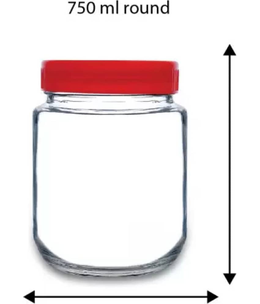 skwaion Glass Red Dal Container ( Set of 4 ) view 2