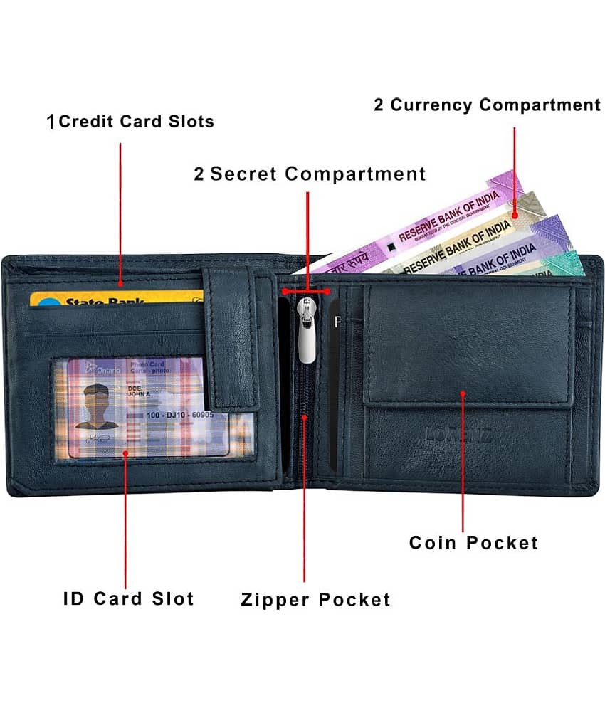 Lorenz Green 100% Leather Men's RFID Wallet ( Pack of 1 ) view 2