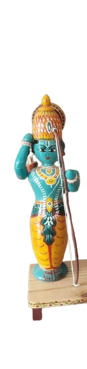 Handcrafted Wooden Siva Parvathi set - Indian Craftsmanship & Culture view 2