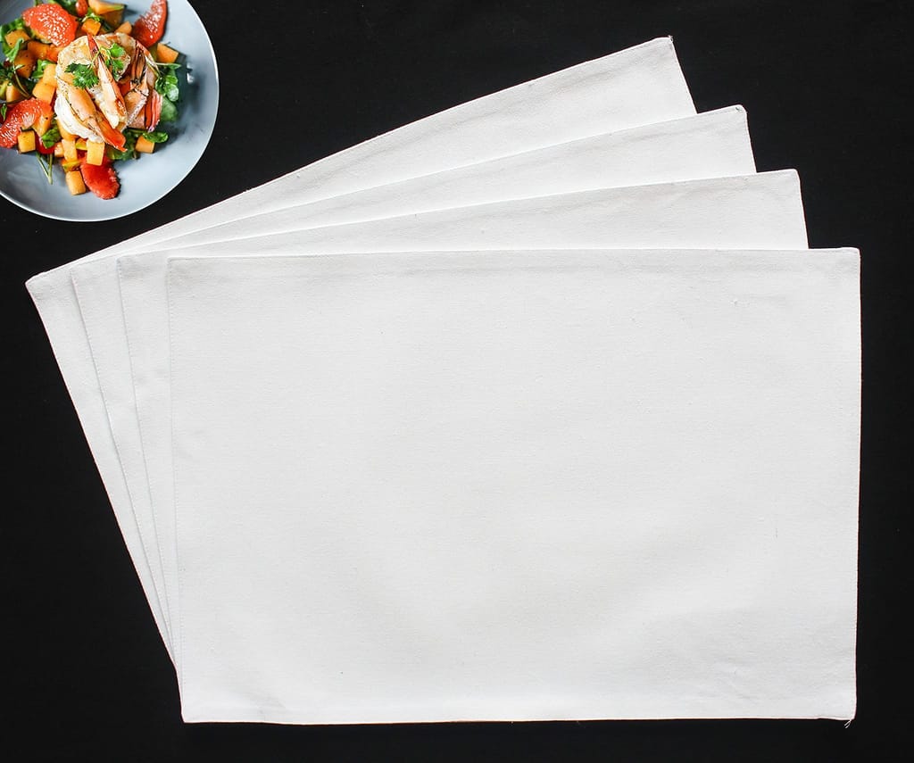 Airwill, Cotton Plain Pattern Dining Table Placemats, 33x48cms (White) - Pack of 4 pcs view 2
