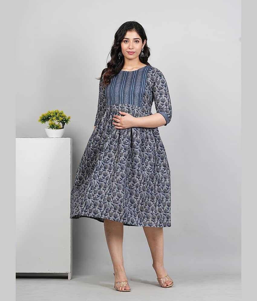 RIAANA Grey Cotton Maternity Tops view 2