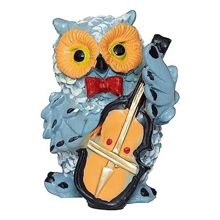 Set of 4 Musical Owl Showpiece Figurines for Home & Office Decor, Garden Statues Decoration Items for Good Luck and Gifting (Multicolor). view 2