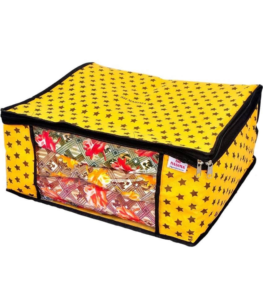 SH. NASIMA Non Woven Printed Saree Cover Bag Wardrobe with Transparent Window(, Pack of 12, Red) view 2
