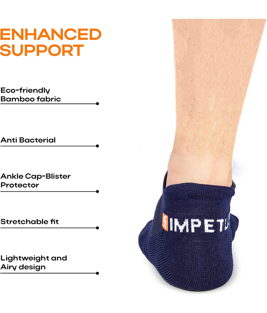 Impetus Pack of 3 Nylon Men's Printed Low Ankle Socks ( Navy Blue ) view 2