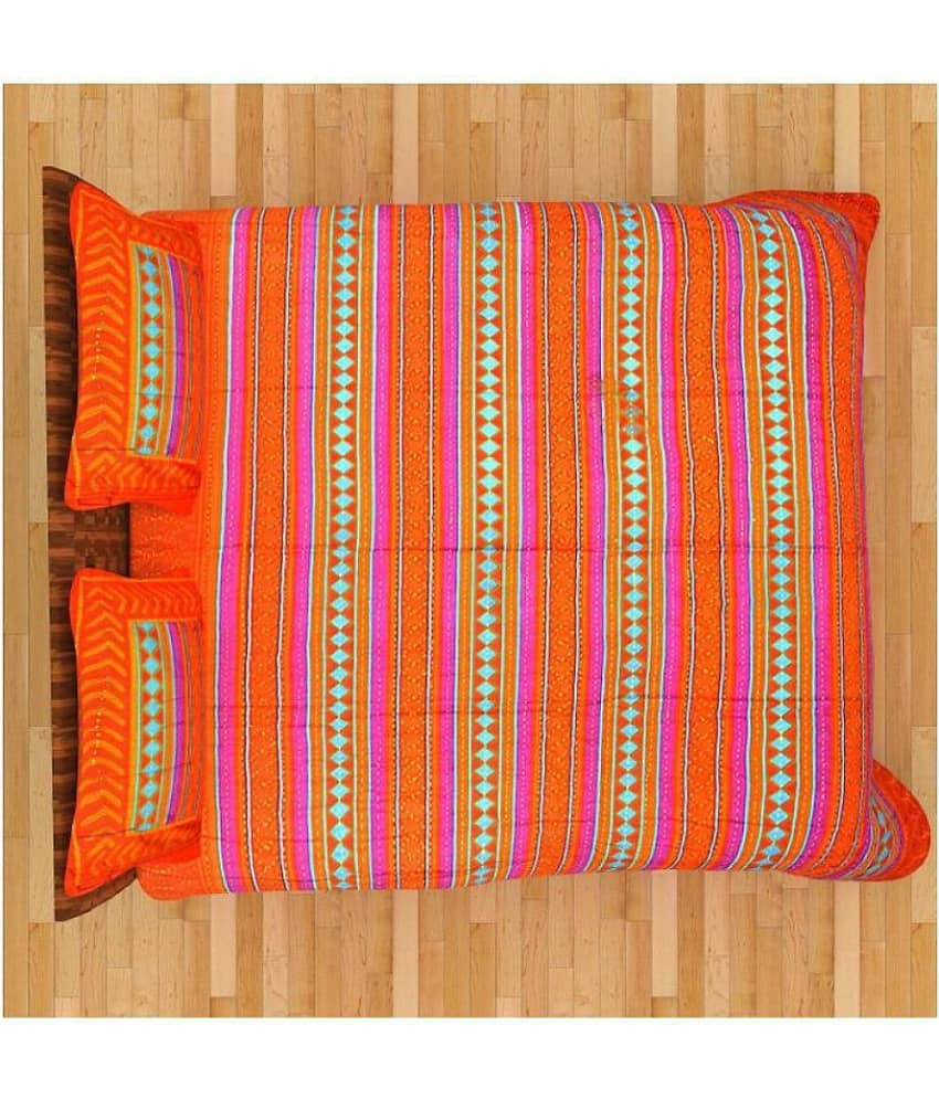 Uniqchoice Cotton King Bedsheet ( Orange ) view 2