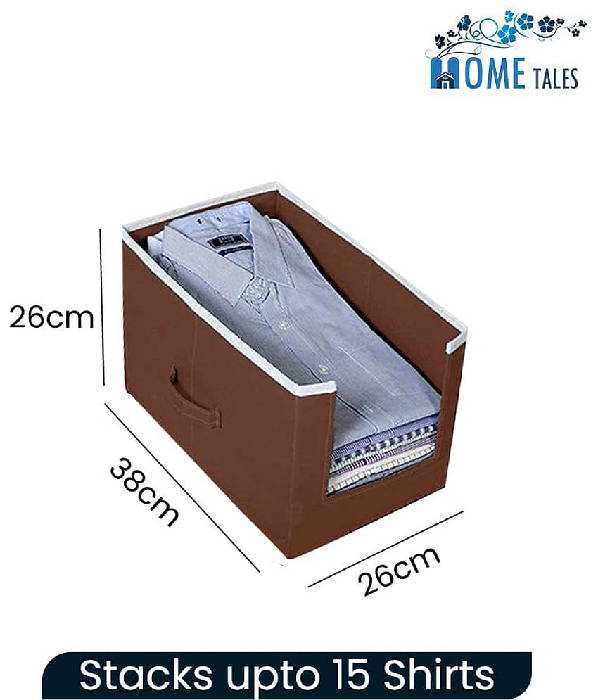 Non-Woven Shirt Stacker & Cloth Organizer,Brown (4U) view 2
