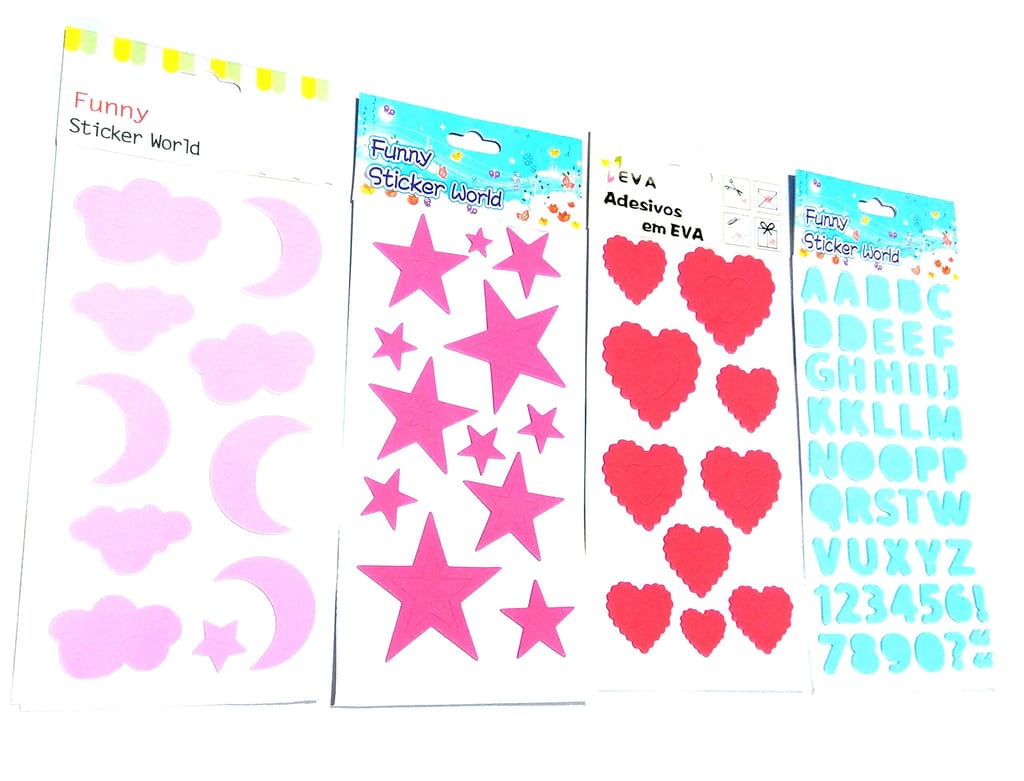 Nawani Stickers Foam Puffy Funny Decorative for Kids Boys and Girls, 4 Type of Stickers.