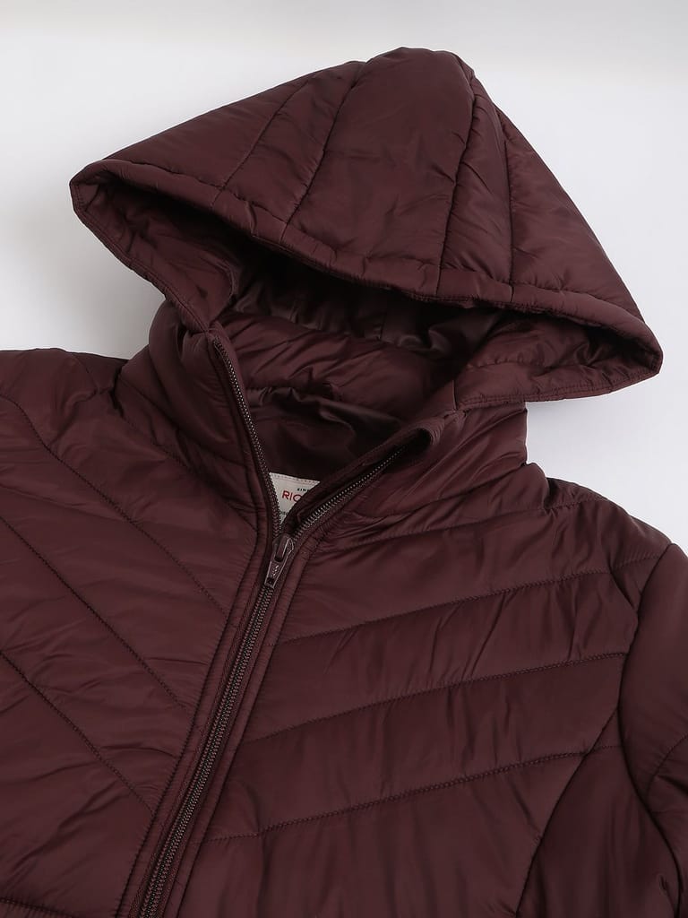 Richlook Women Maroon Full Zipper Hoodie Jacket view 2