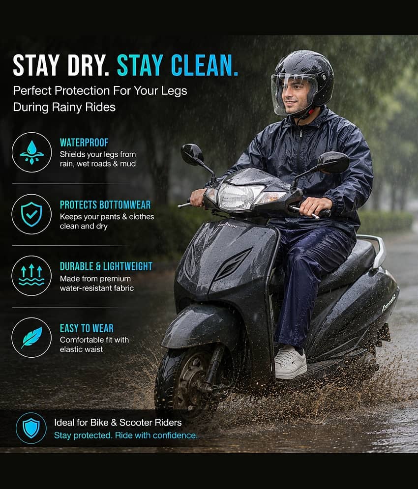 Reoutlook Blue Nylon Men's Rain Pant ( Pack of 1 ) view 2