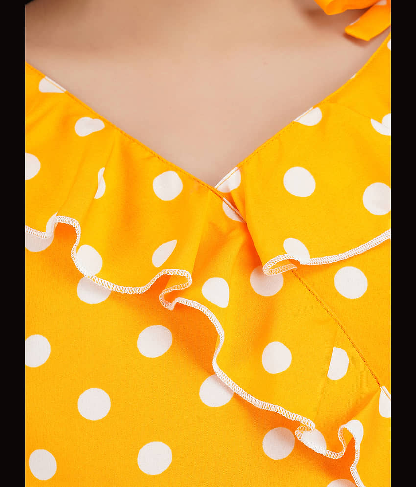 Being Naughty Polyester Asymmetric Dress For Girls ( Pack of 1 , Yellow ) view 2