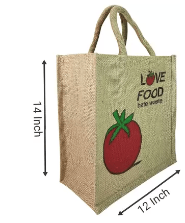 Ameyson Jute Bag For Men , Women and Childern use for Lunch Box ,Office , School ,Shopping ,Piknik etc and Eco Friendly Bag Pack of 2 Grocery Bags (Brown) view 2