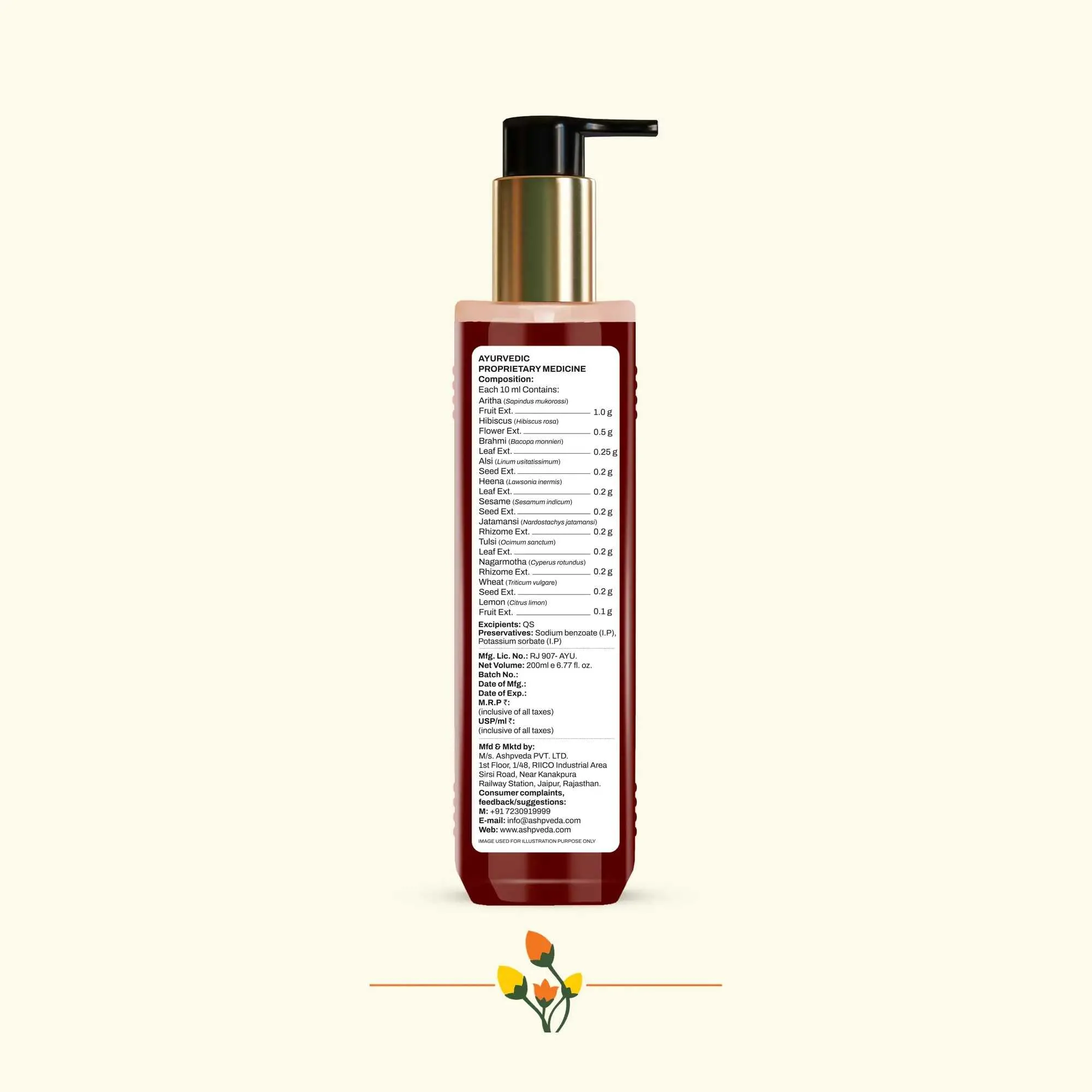 ashpveda Japapatti Brahmi Hair Wash Shampoo for Dry Scalp view 2