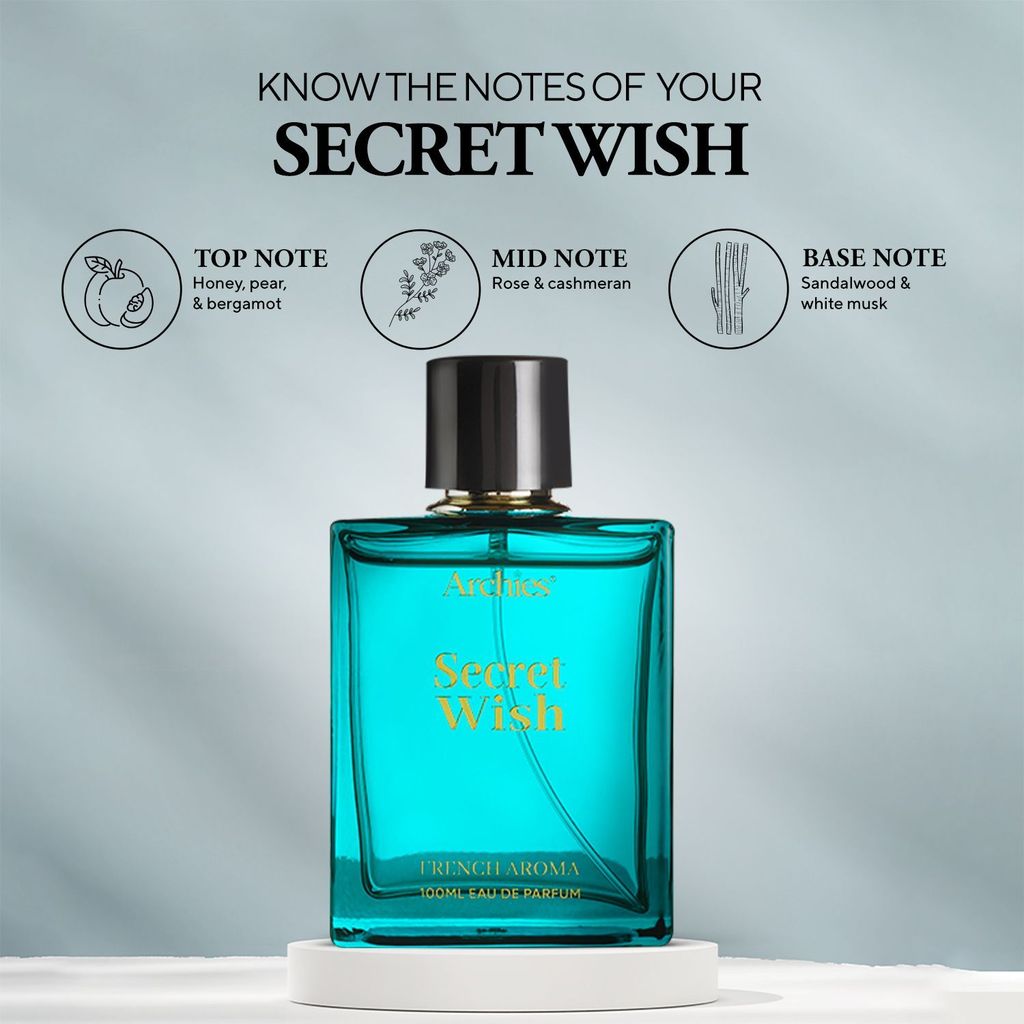 ARCHIES SECRET WISH Eau De Luxury Parfume for Women | 100 ML | French Aroma | Sensual, Strong, Bold, & Attractive Fragrance | Premium & Long Lasting EDP Fragrance Scent (20% High Concentrated Perfume) view 2