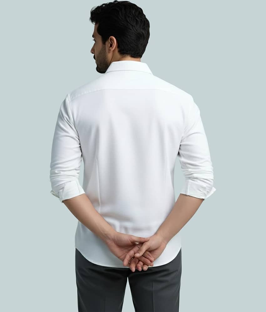 Yugnik Cotton Blend Plain Shirt Style Kurta For Men ( White ) view 2