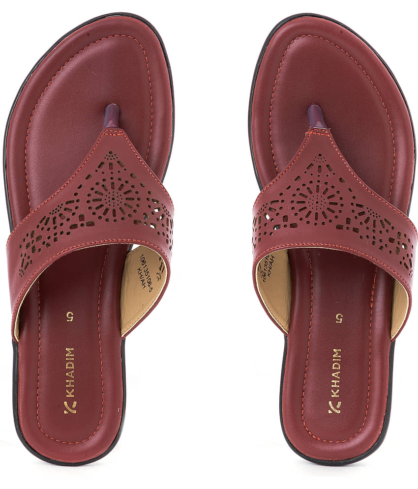 KHADIM Maroon Women's Flats view 2