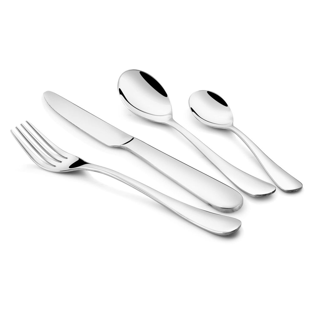 FnS Victoria Stainless Steel 24 PCs Cutlery Set with Cutlery Stand (6 Dinner Spoon, 6 Dinner Fork, 6 Dinner Knives, 6 Teaspoon & 1 Cutlery Stand) view 2