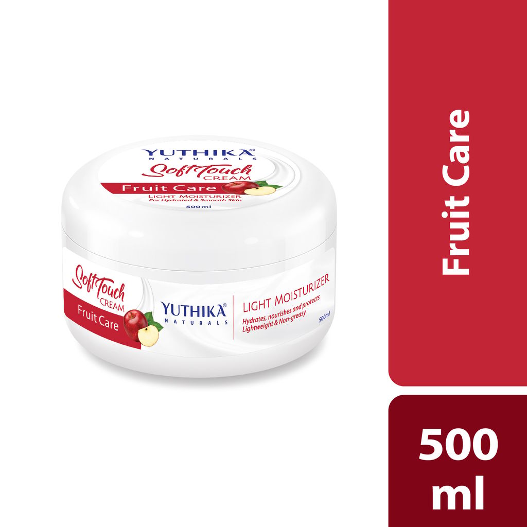 Yuthika Fruit Care Light Moisturizer Cream for All Skin Types 500ml, Non Sticky, Instant Hydration, Deep Nourishment view 2