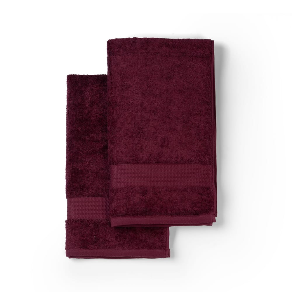Feather & Spun Organic Cotton Hand Towel (Pack of 2) | Lavender Fragrance | GOTS Certified | Anti Microbial | Fade Resistant | Double Needle Stitch | 550 GSM | 76 cms x 45 cms view 2