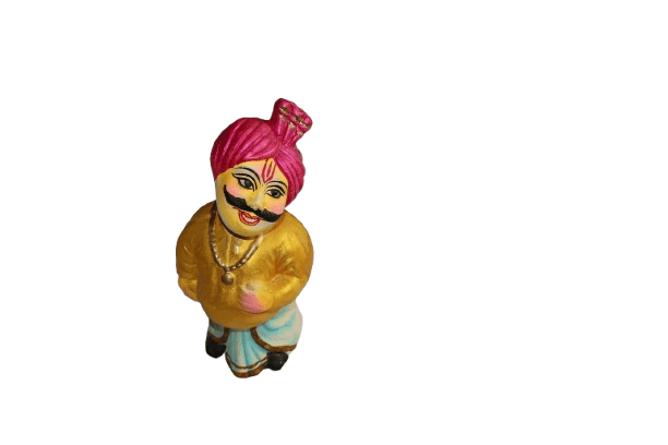 Indian Couple Figurine Set: Traditional Indian Decor view 2