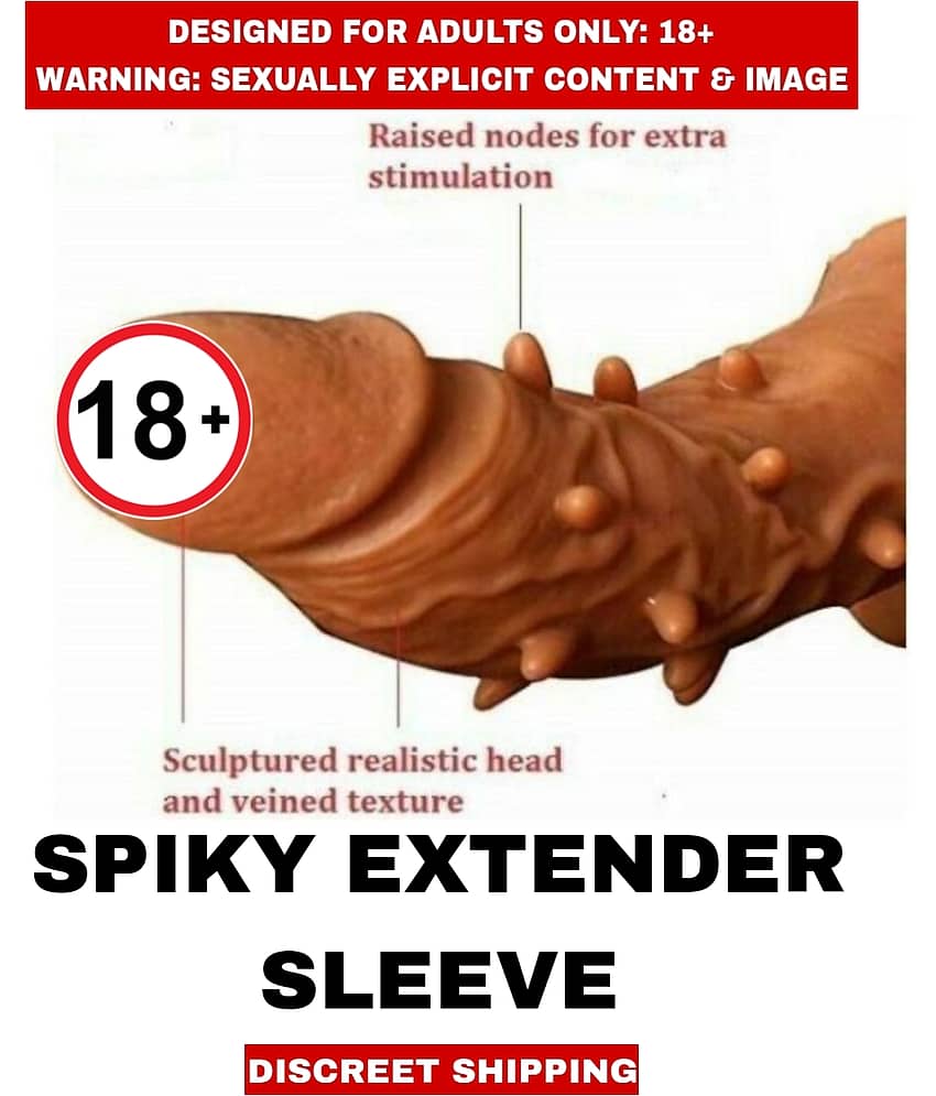 MALE ADULT SEX TOYS SPICKY DOUBLE HOLE PENIS EXTENDER REUSABLE CHOCOLATE SLEEVE For Men view 2