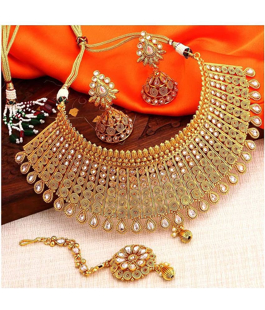 Sukkhi - Gold Alloy Necklace Set ( Pack of 1 ) view 2