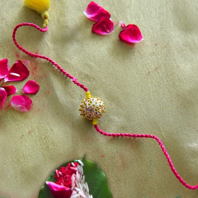Tribes India Handmade Sequence Ball Multicolor Rakhi view 2