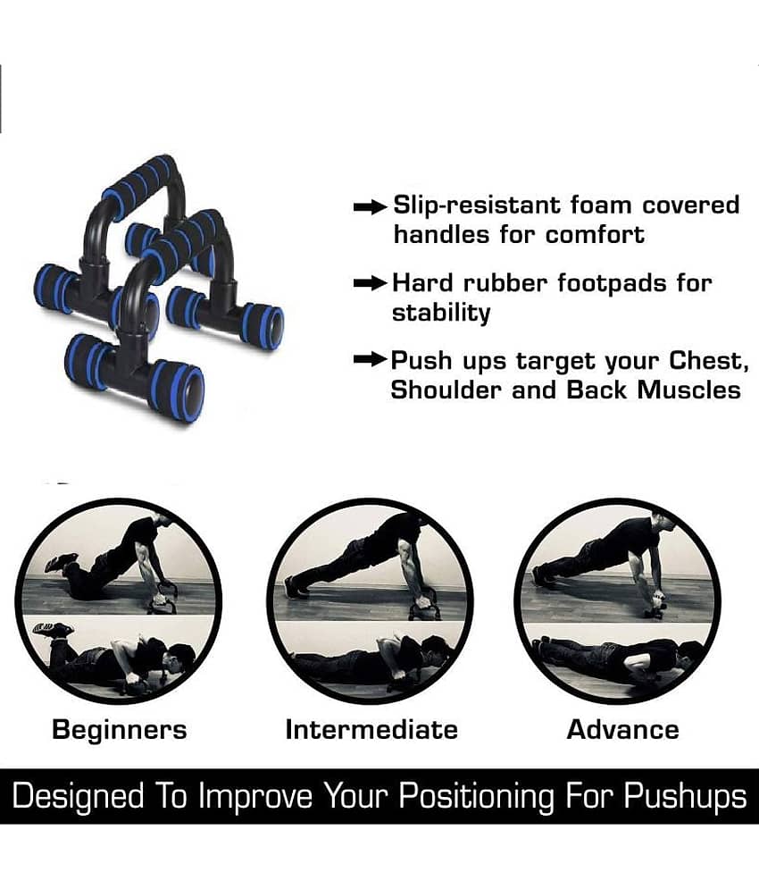 Priyal Enterprises Push Up Bar Stand for Gym & Home Exercise, Dips/Push Up Stand for Men & Women. Useful in Chest & Arm Workout (Black & Blue)) view 2
