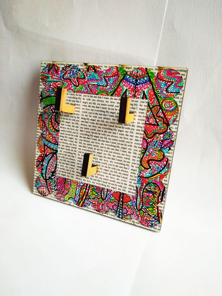 KEY HOLDER - SQUARE TEXT BASE WITH IT'S ALL CONNECTED ARTWORK FRAME view 2