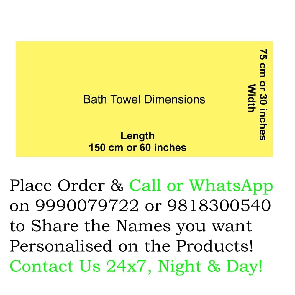 TurtleLittle, Cotton, His and Her Personalised Valentines Couple Bath Towel Set, 600 GSM (Set of 2, Pink & Blue) view 2