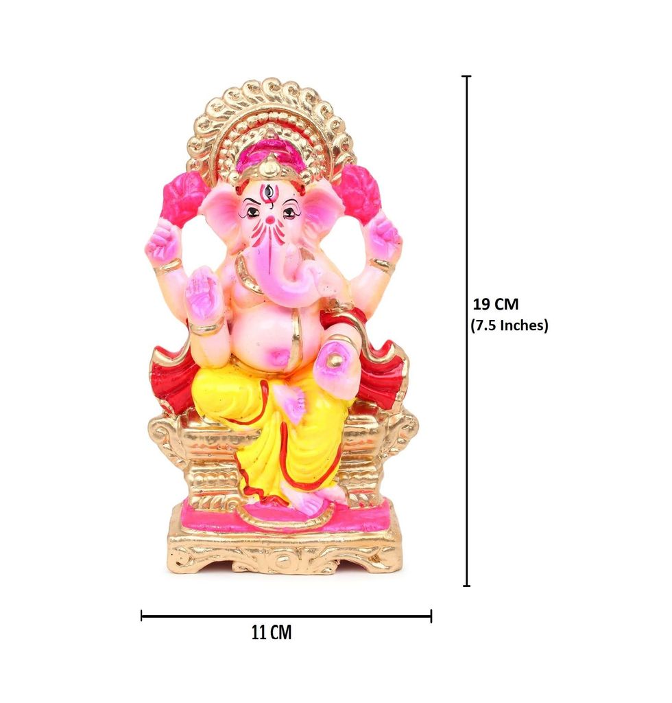 KSI Biodegradable Ganesh Murti Mitti Ganpati Statue for Ganpati Visarjan Mati Ganesh Water Soluble Ganesh Natural Clay Idol view 2