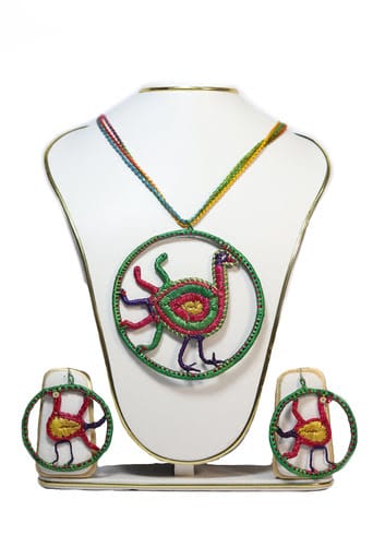 Fabric Multicolor Jewel Set view 2