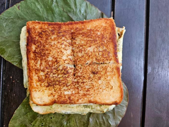 Double egg bread omelette