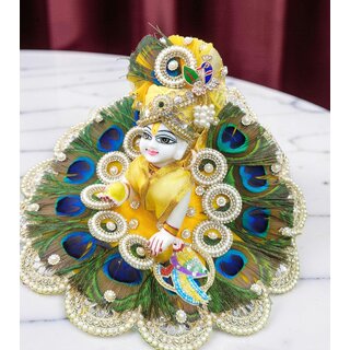 Fancy Mor Pankh Dress for Laddu Gopal Ji. Handcrafted with devotion view 2