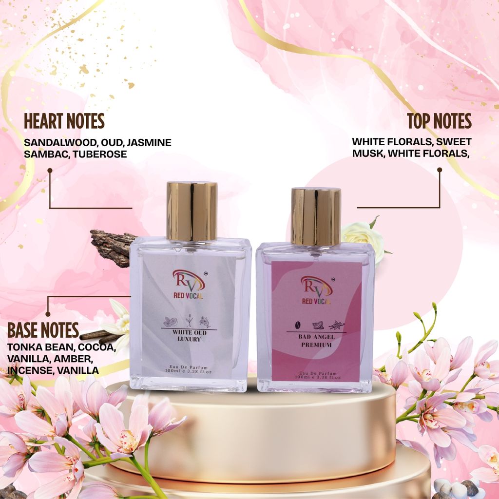 Red Vocal White Oud Luxury (Unisex) with Bad Angel Premium (Women) 100ml Perfume Spray Combo – 2 x 100ml view 2