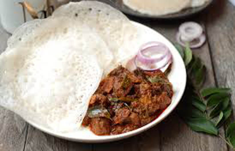 3 appam with poth curry with soft drink