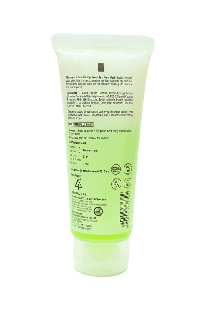4SUMMERS GREEN TEA FACE WASH 60ml view 2