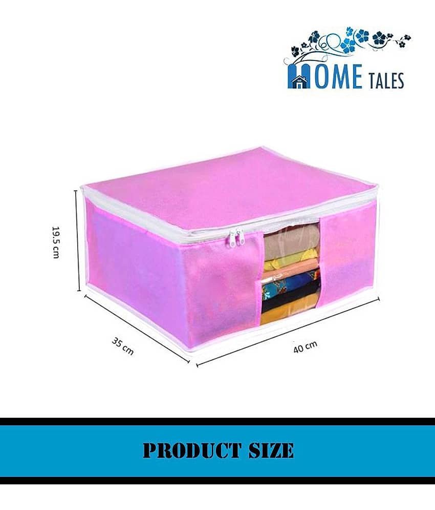 Non-Woven Saree Cover / Cloth Storage & Organizer with Transparent Window,Green (4U) view 2