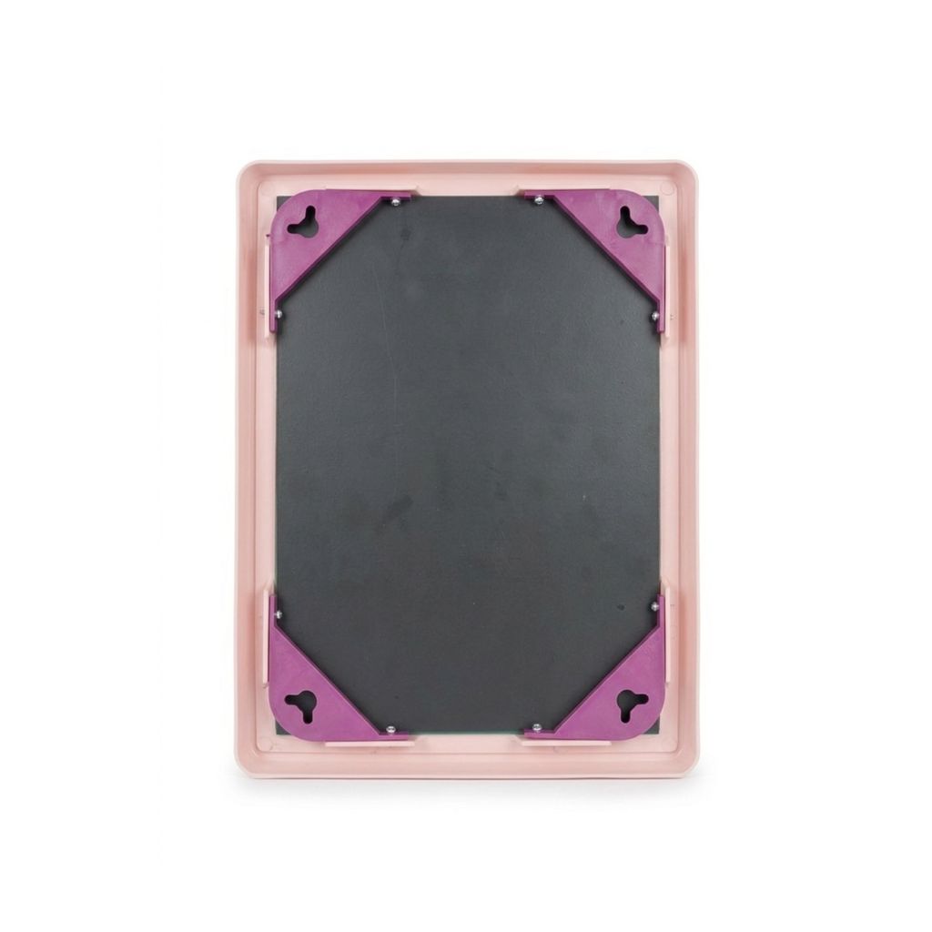 Premium Rectangle Wall Mirror with Durable Pink Frame | Stylish Bathroom & Dressing Room Mirror | 25 x 32.5 cm Frame Size | Lightweight & Easy to Hang | High-Definition Reflection view 2